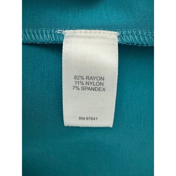 J. Jill Wearever WE Double-Face Jersey Teal V-Neck Dress w/Pockets Size XL New - Picture 10 of 11